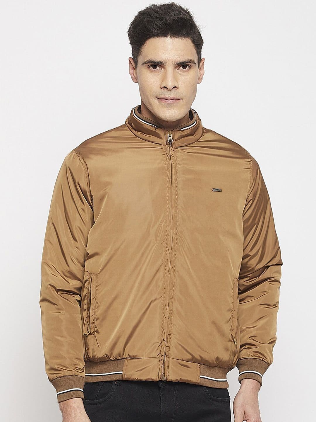 Duke Men Solid Stand Collar Bomber Jacket - view 1