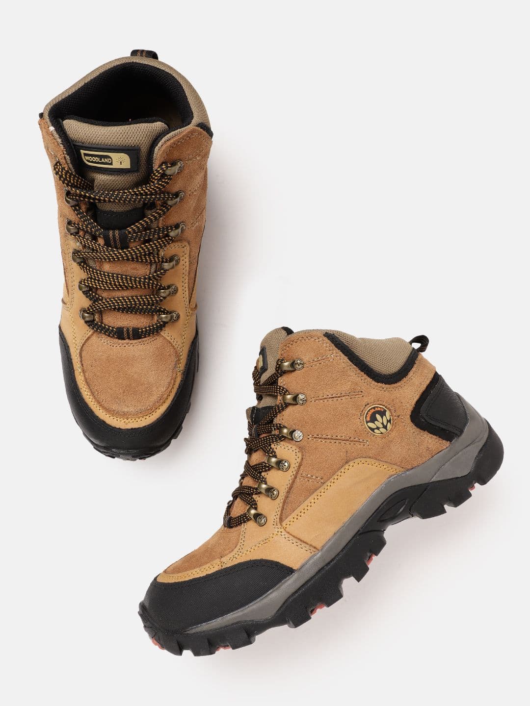 Woodland Men Nubuck Leather Mid-Top Trekking Shoes - view 1