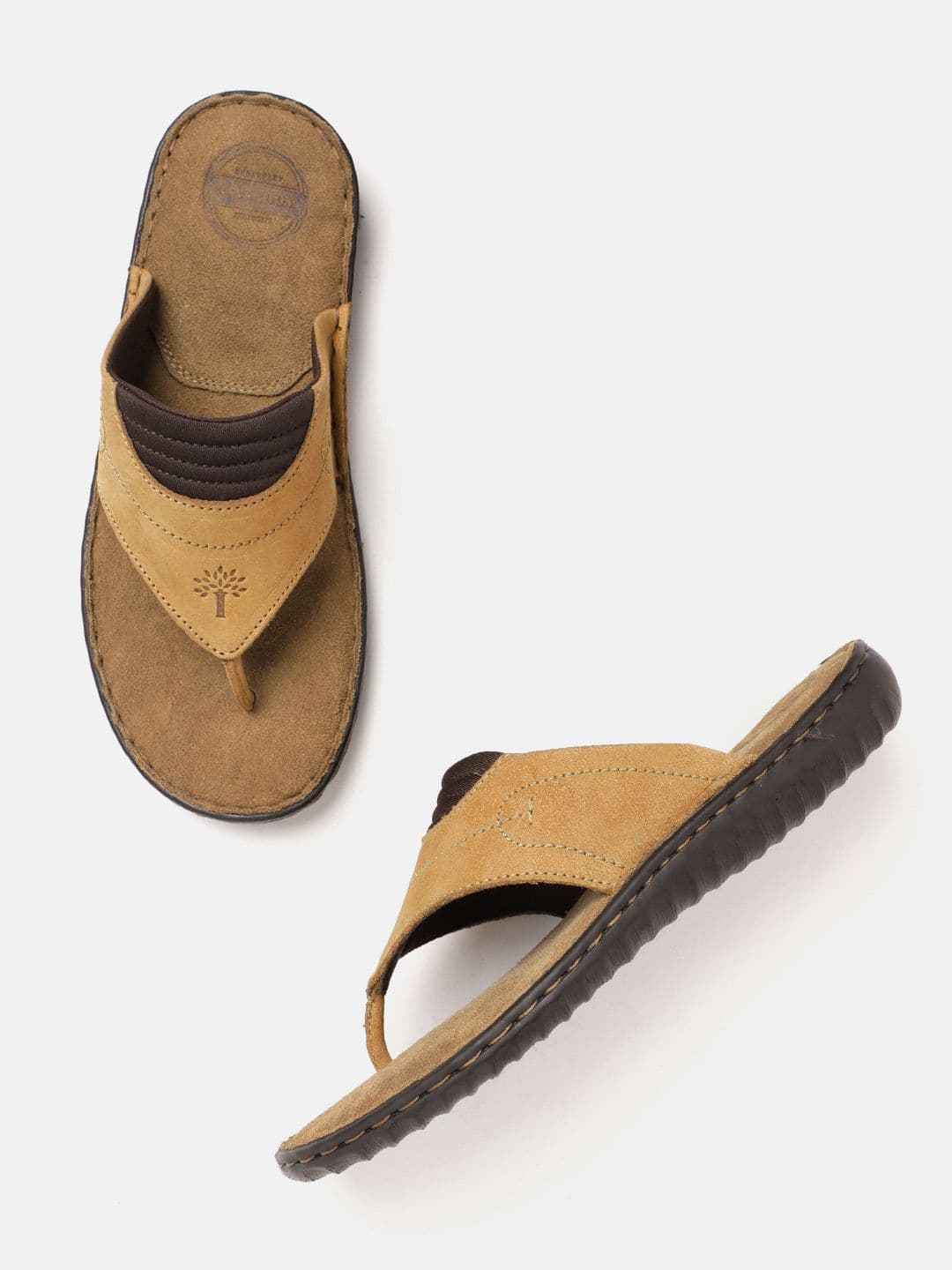 Woodland Men Nubuck Leather Colourblocked Comfort Sandals - view 1