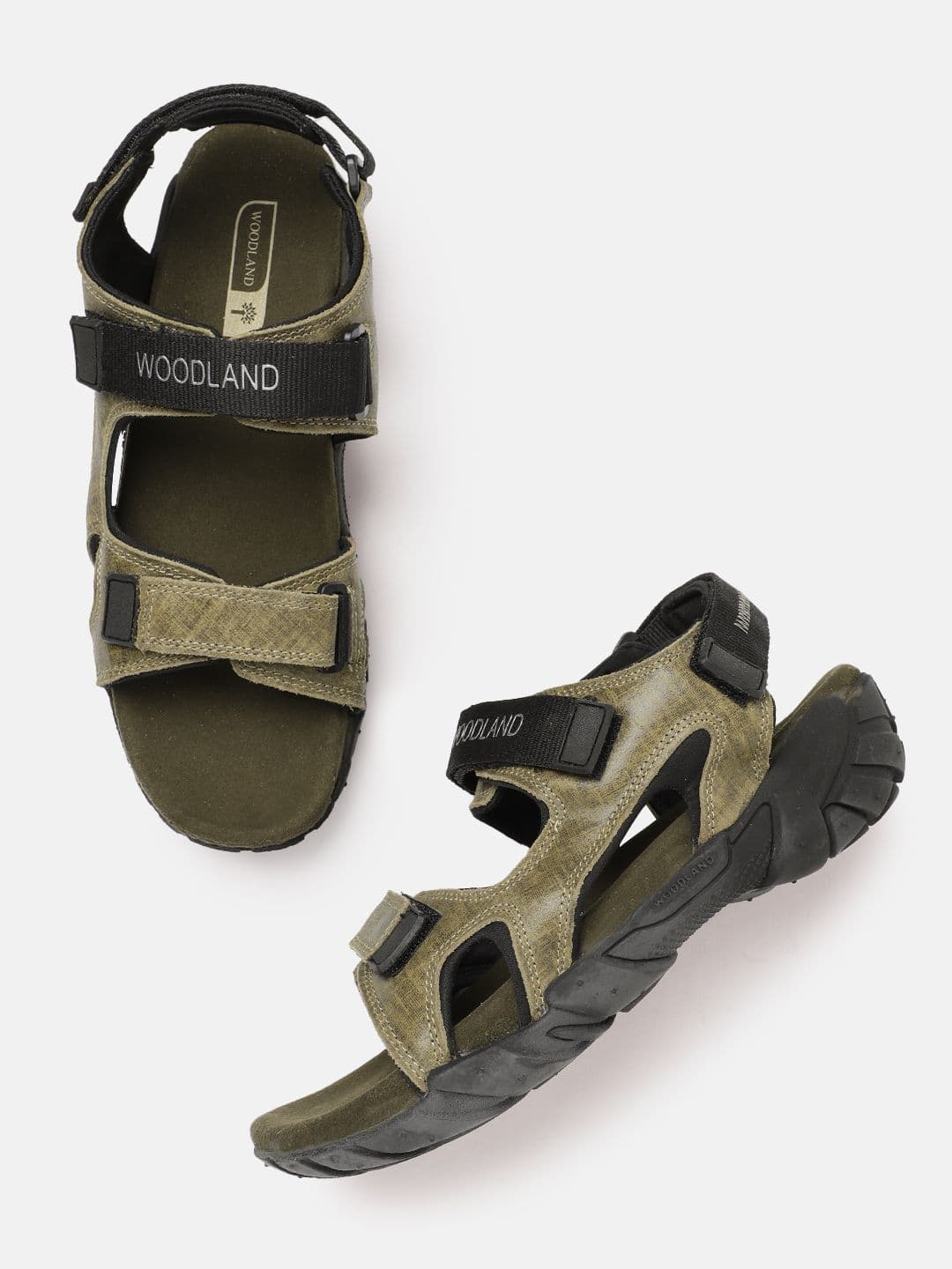 Woodland Men Suede Leather Textured Comfort Sandals - view 1
