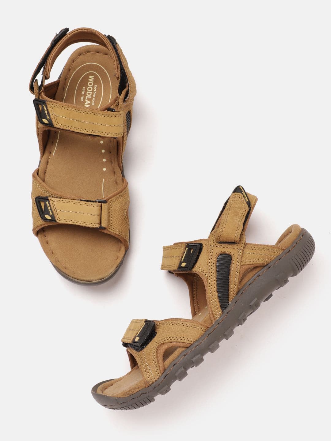 Woodland Men Nubuck Leather Textured Comfort Sandals - view 1