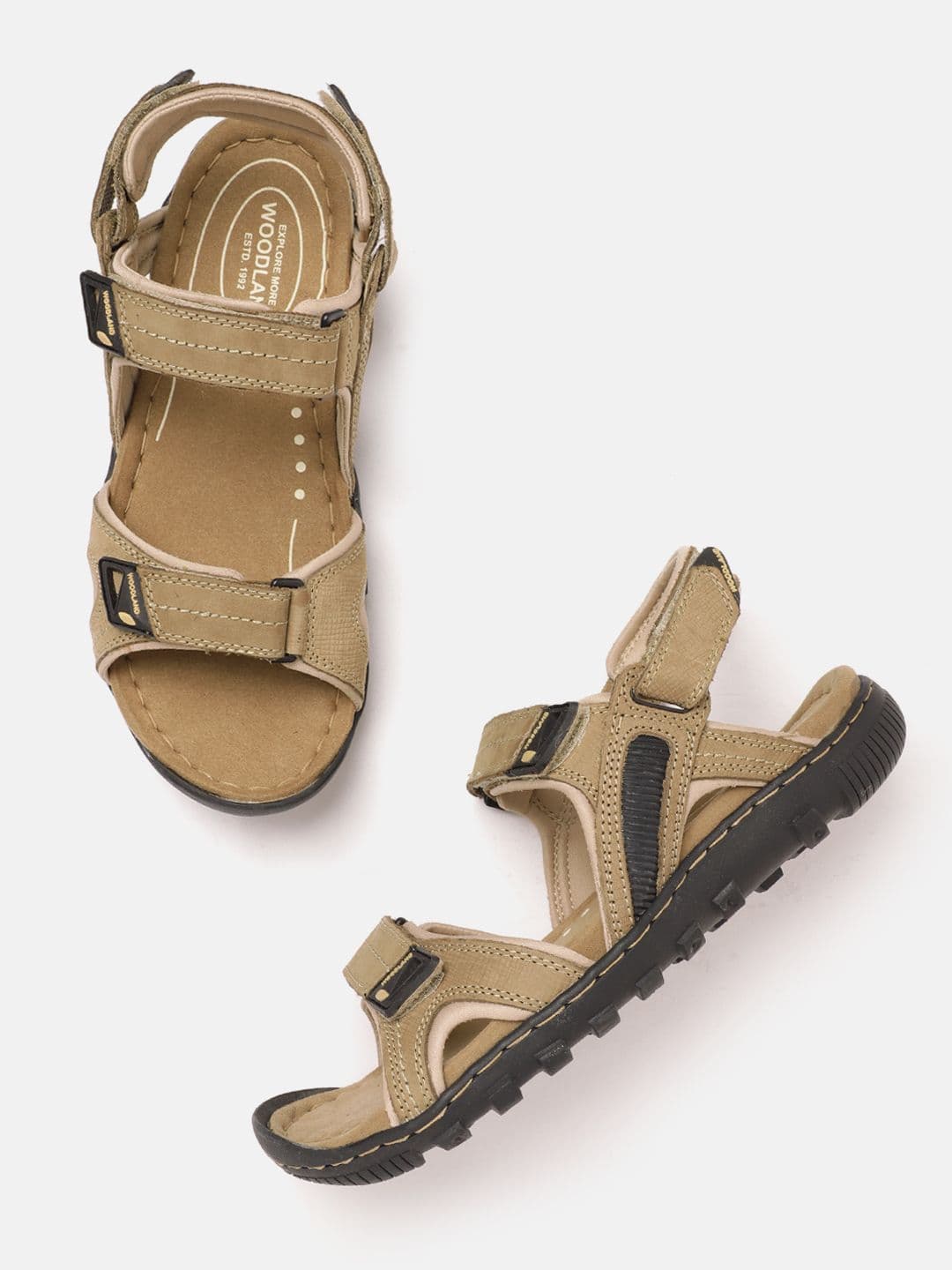 Woodland Men Nubuck Leather Textured Comfort Sandals - view 1