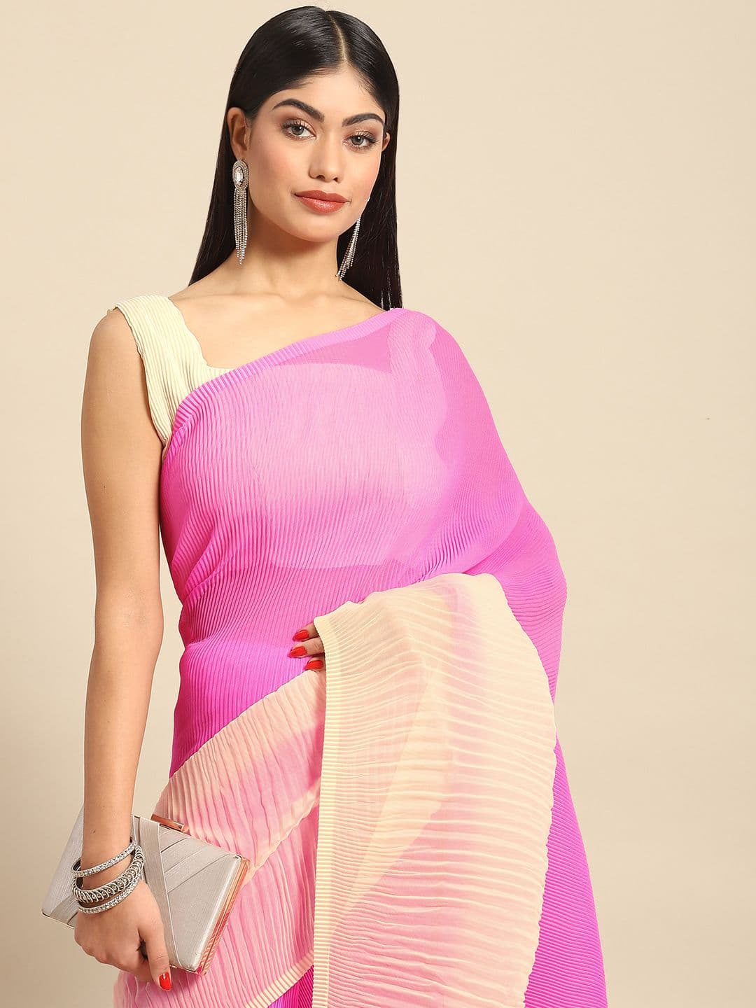 Anouk Woman Pure Crepe Saree - view 1