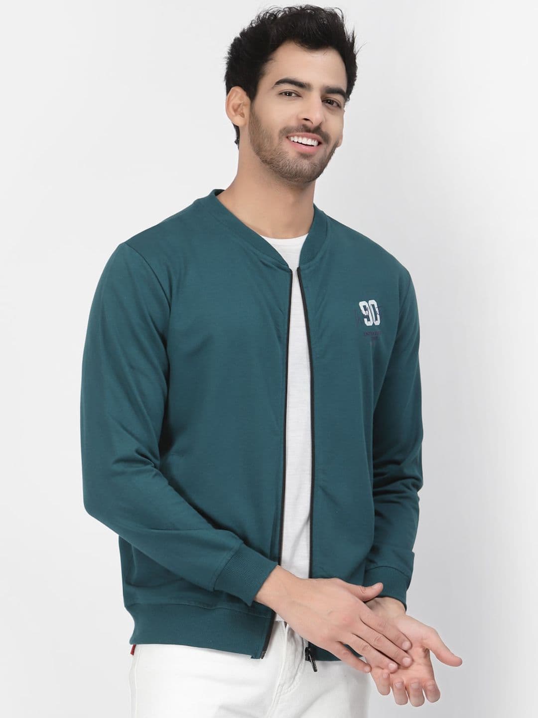 PAUSE SPORT Men Typography Fleece Lightweight Bomber Jacket - view 1