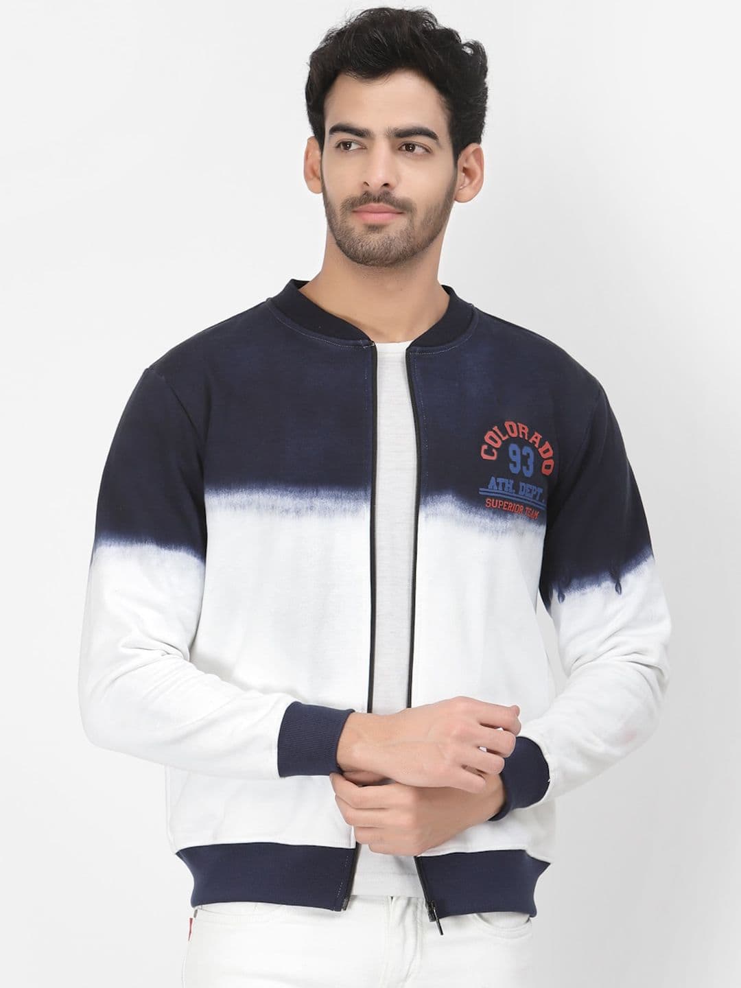 PAUSE SPORT Men Colourblocked Fleece Lightweight Bomber Jacket - view 1