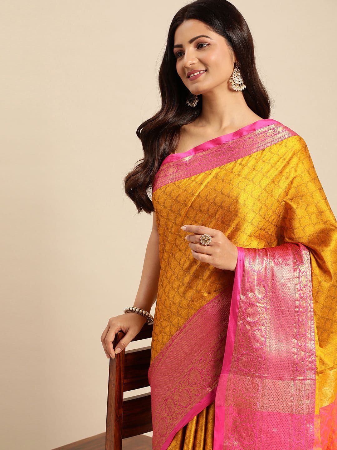 Mitera Woven Design Zari Silk Cotton Banarasi Saree - view 1