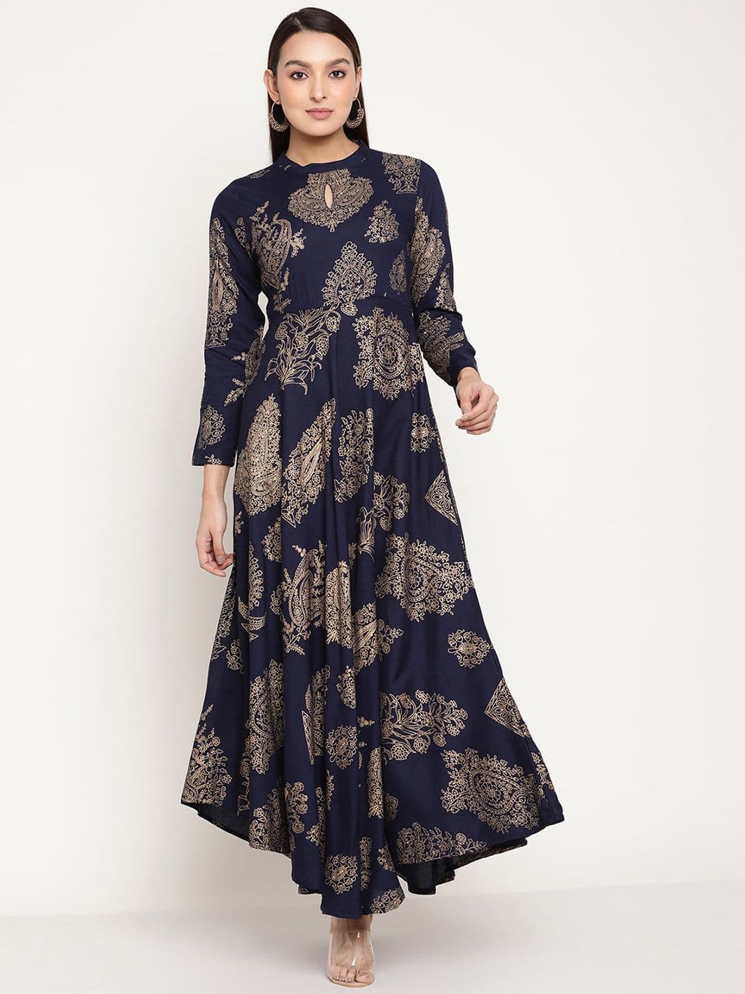 aayusika Women Ethnic Printed Keyhole Neck Anarkali Kurta - view 1