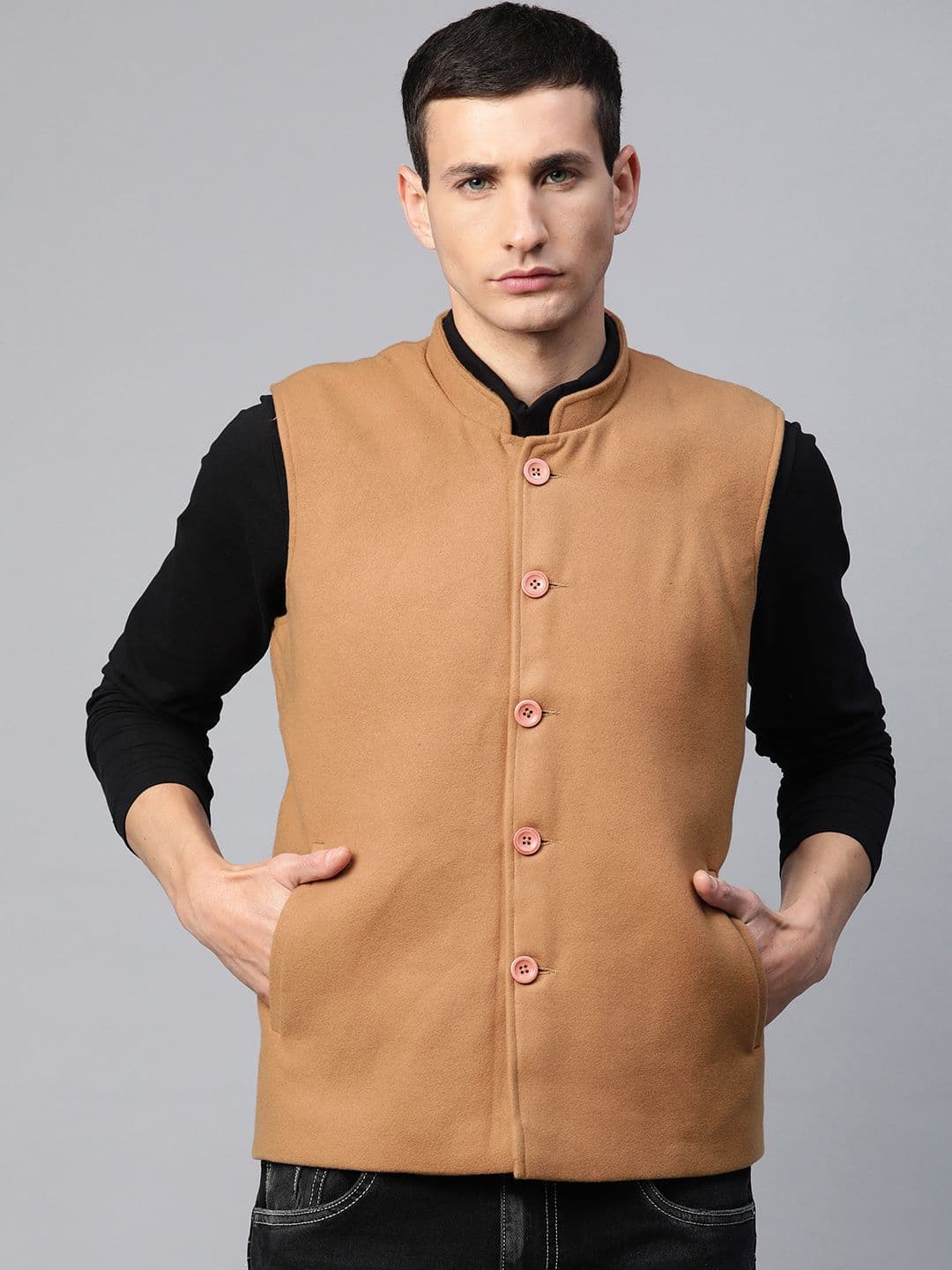 Pierre Carlo Men Solid Nehru Jacket - view 1