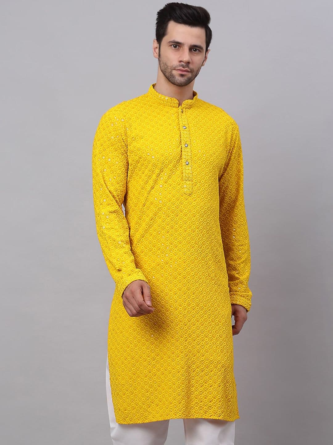 Jompers Men Embroidered Cotton Kurta - view 1