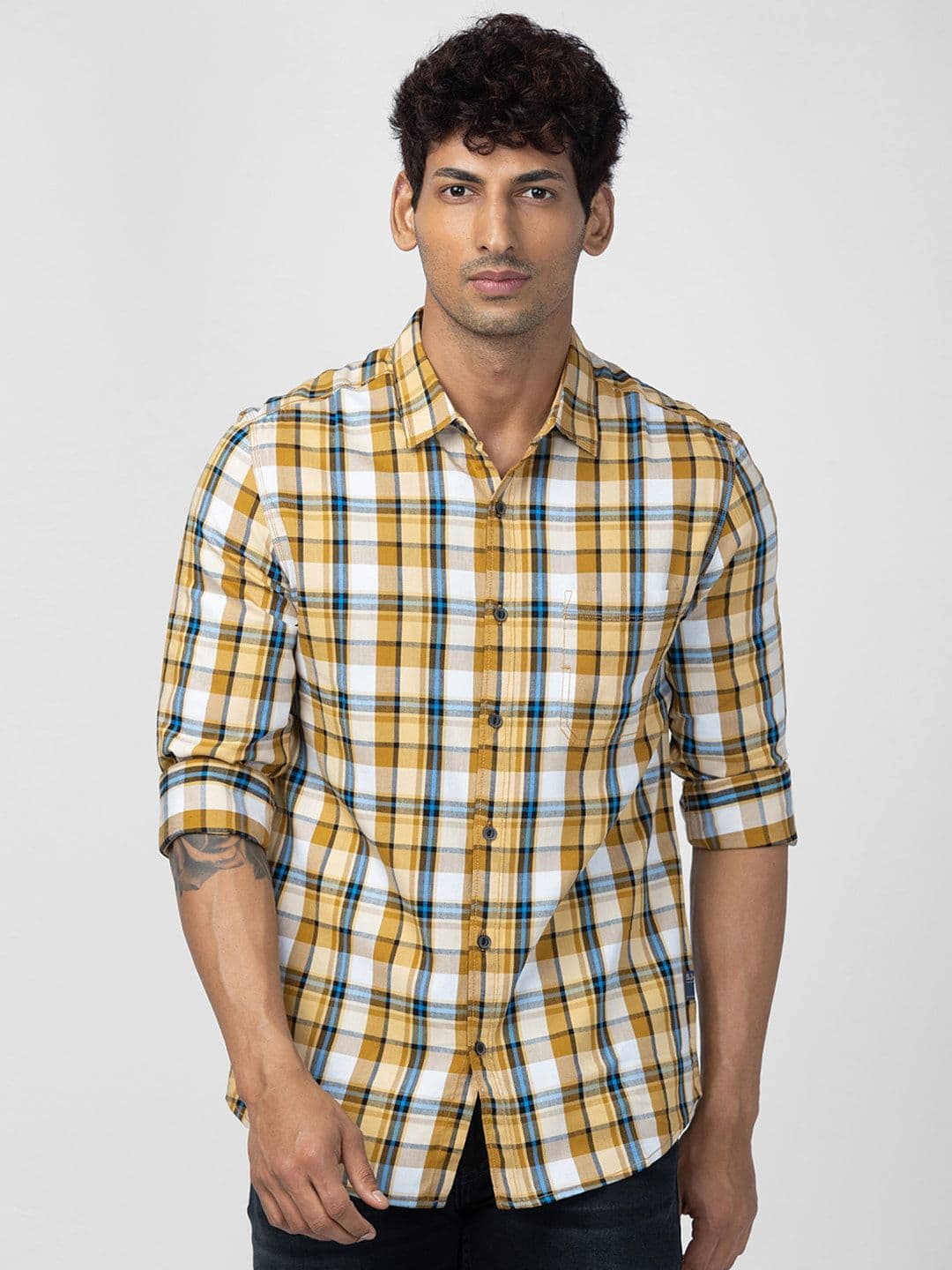 SPYKAR Men Slim Fit Tartan Checks Checked Casual Shirt - view 1