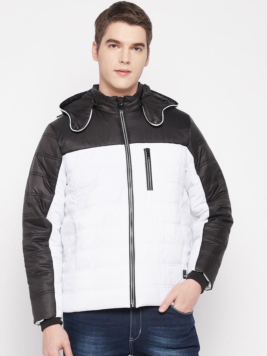 Duke Men Colourblocked Hooded Padded Jacket - view 1