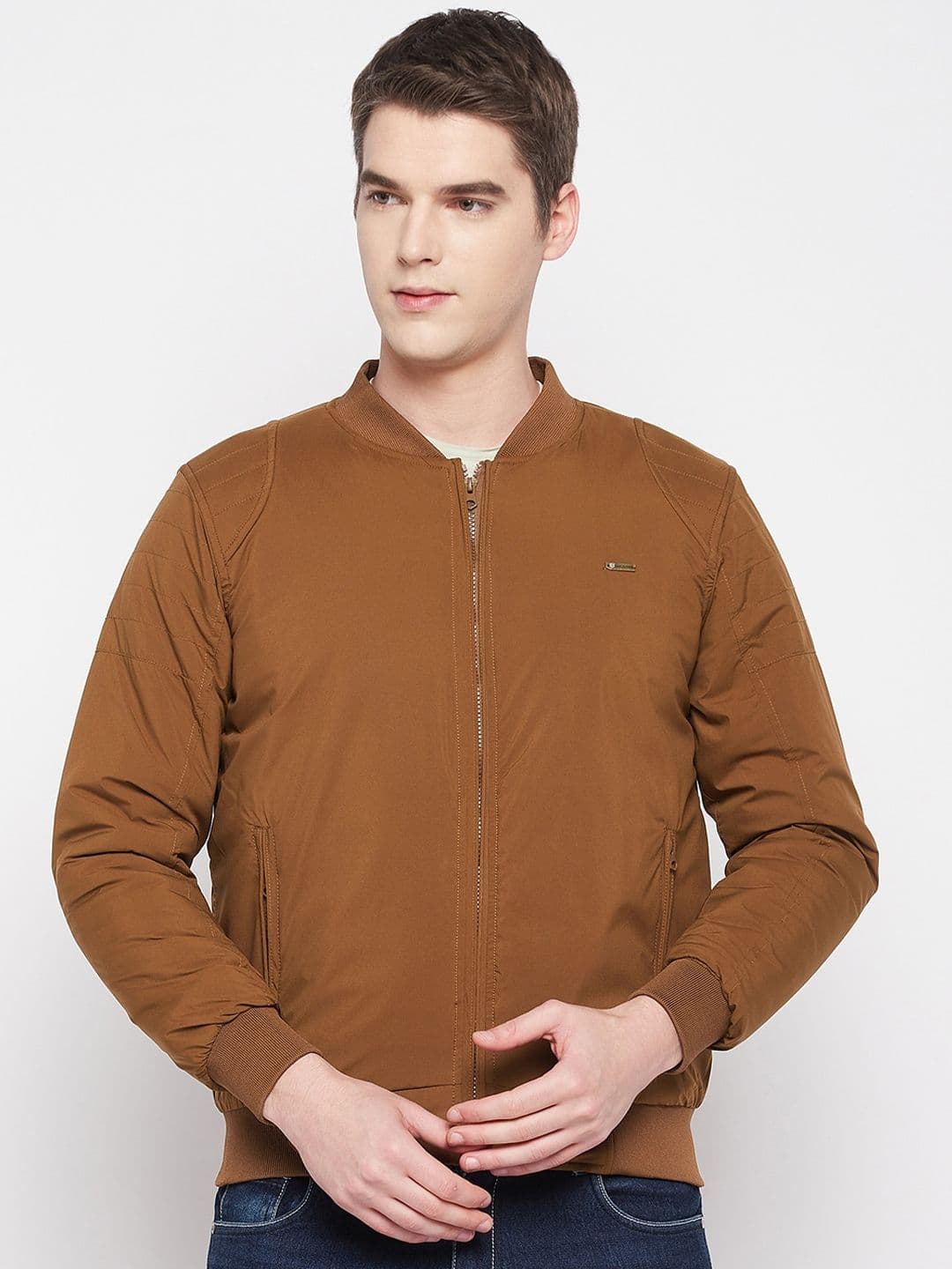 Duke Men Solid Long Sleeves Bomber Jacket - view 1