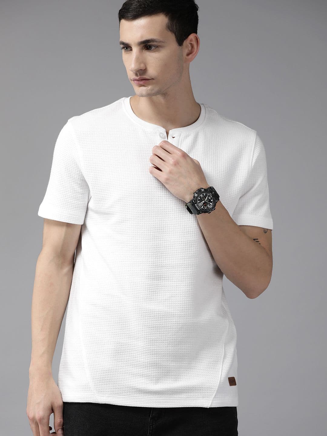 The Roadster Lifestyle Co. Self-Design Henley Neck T-shirt - view 1