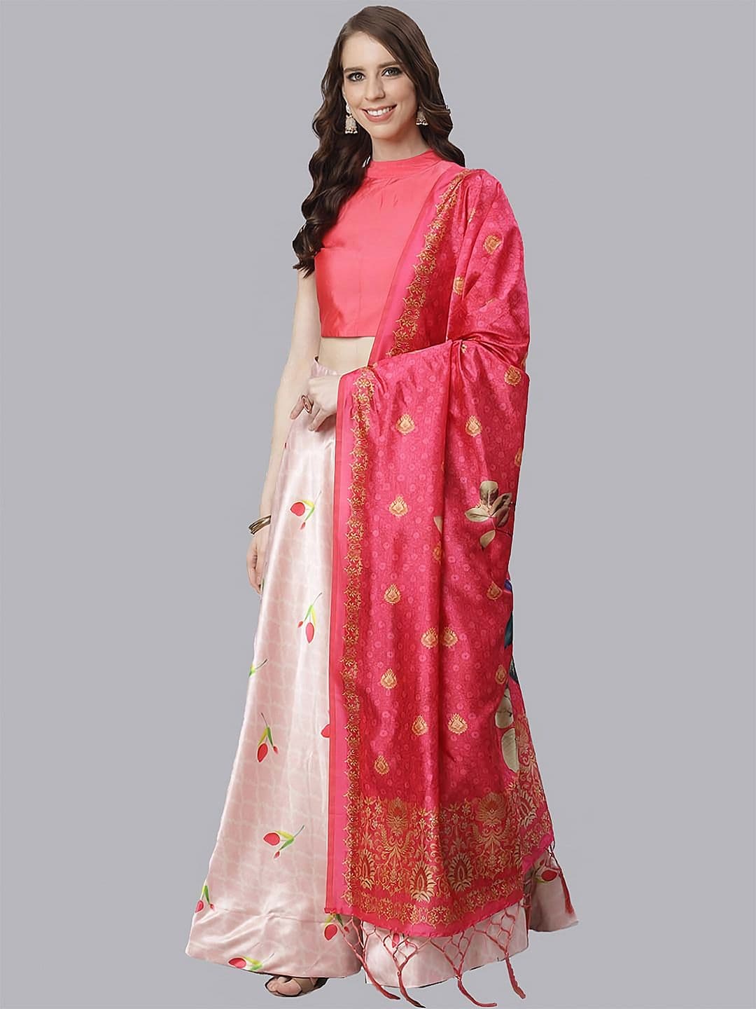 Kaizen TEXO FAB Semi-Stitched Lehenga & Unstitched Blouse With Dupatta - view 1