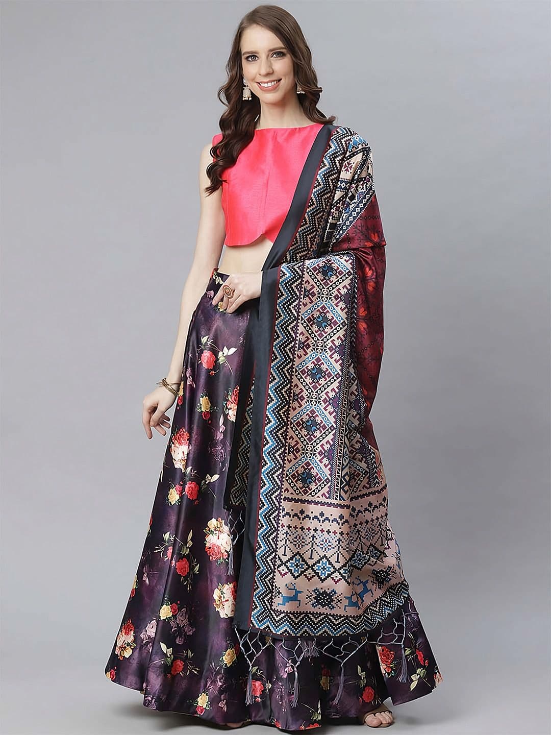 Kaizen TEXO FAB Semi-Stitched Lehenga & Unstitched Blouse With Dupatta - view 1