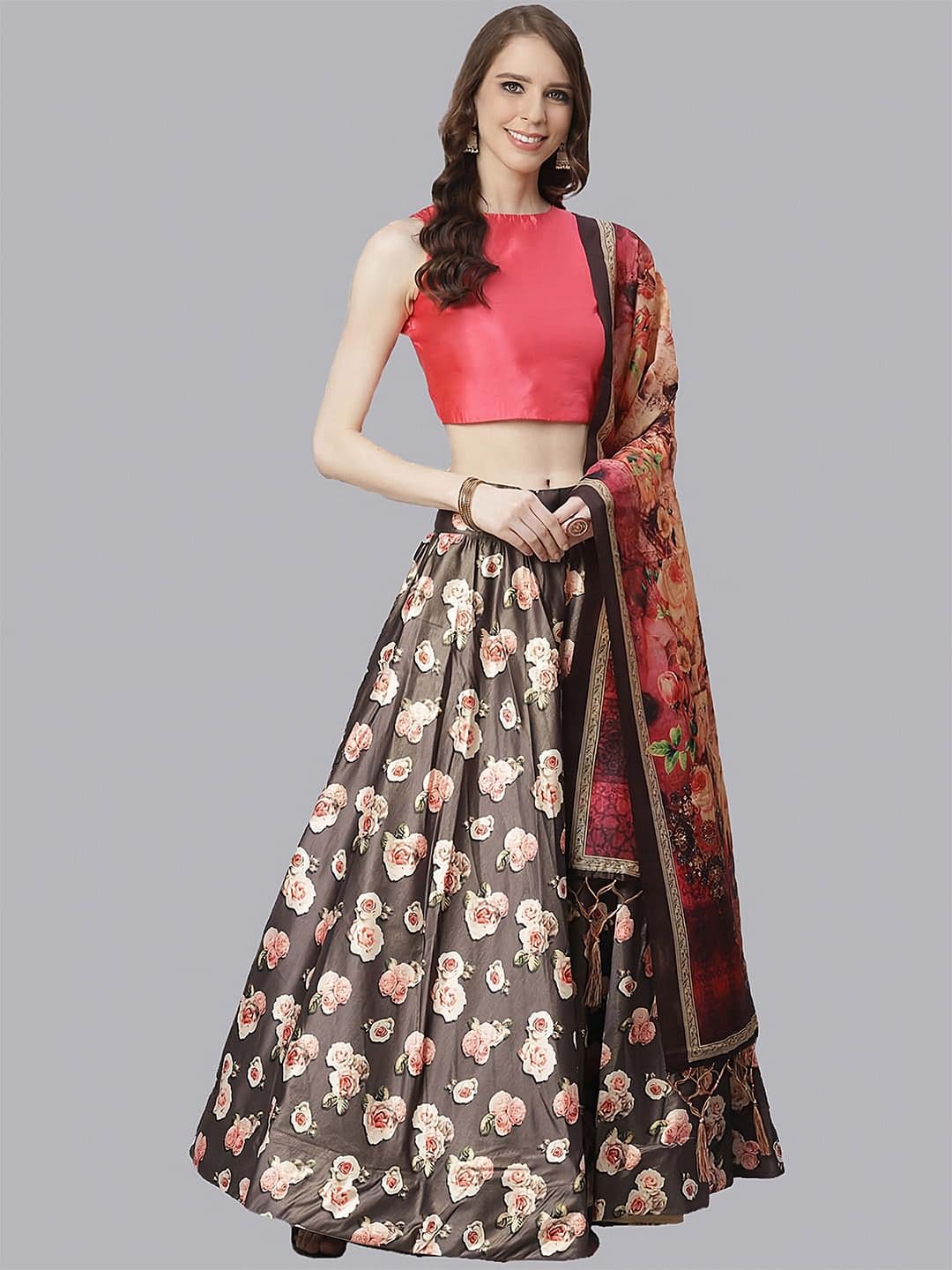 Kaizen TEXO FAB Semi-Stitched Lehenga & Unstitched Blouse With Dupatta - view 1