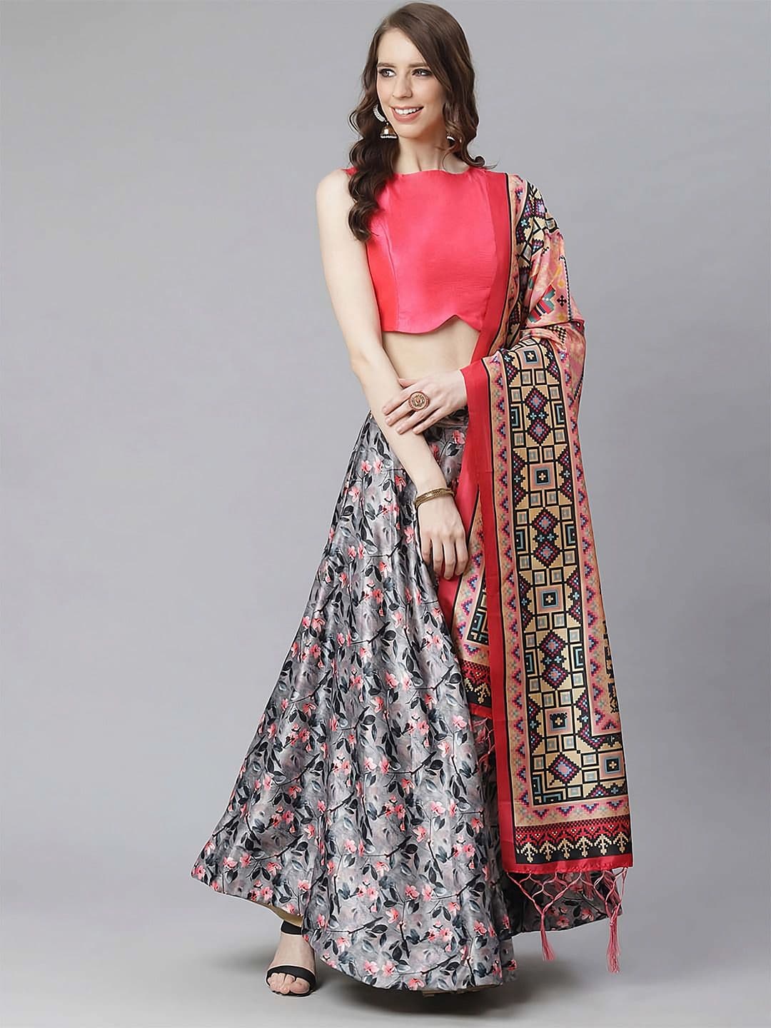 Kaizen TEXO FAB Semi-Stitched Lehenga & Unstitched Blouse With Dupatta - view 1