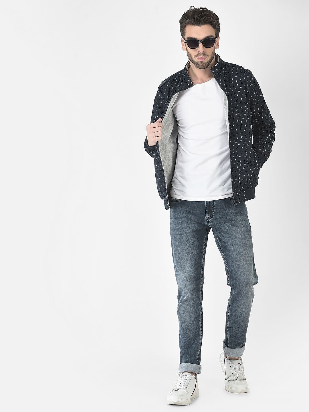 Crimsoune Club Men Geometric Reversible Bomber Jacket - view 1