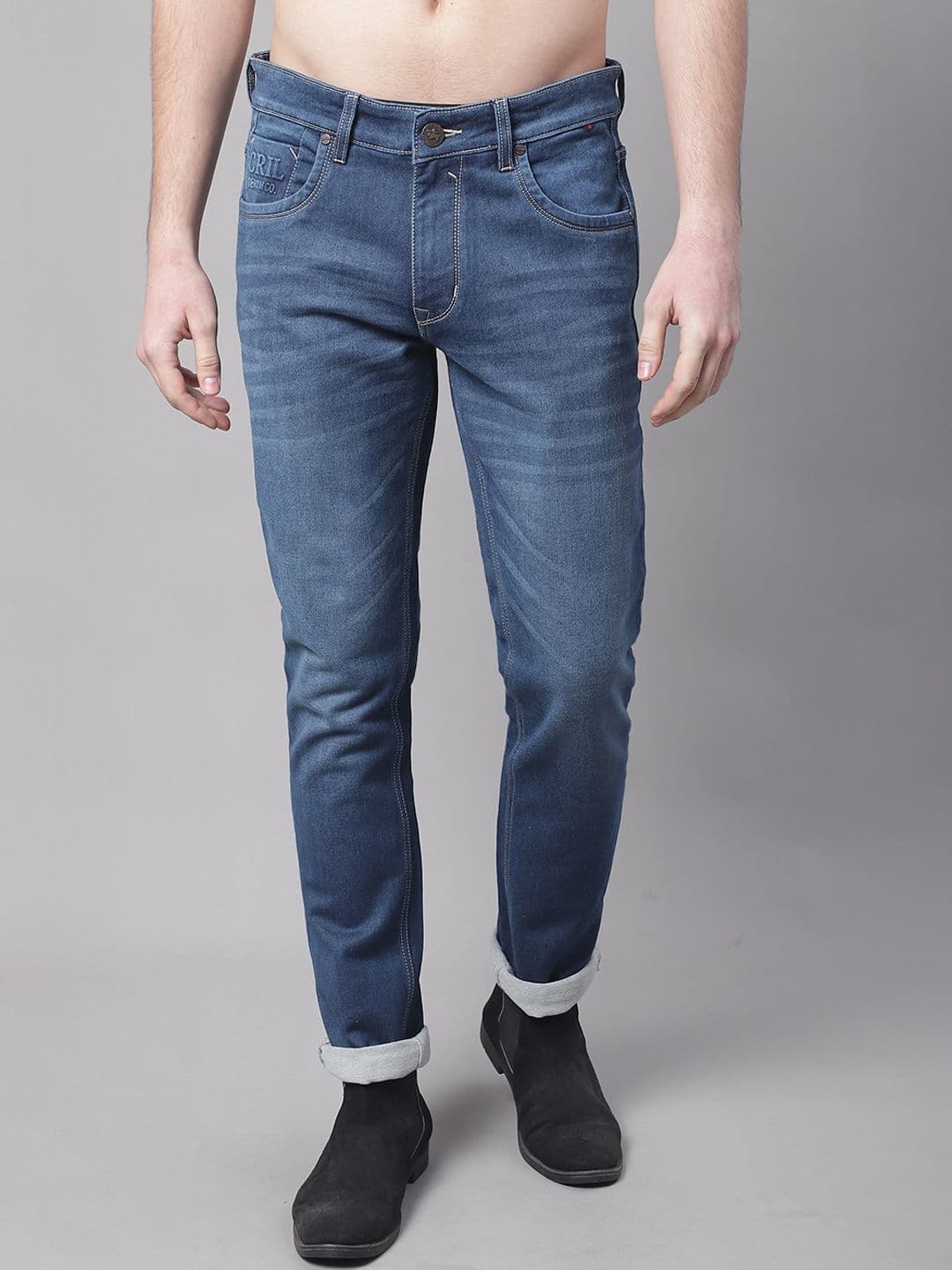Cantabil Men Cotton Light Fade Stretchable Jeans - view 1