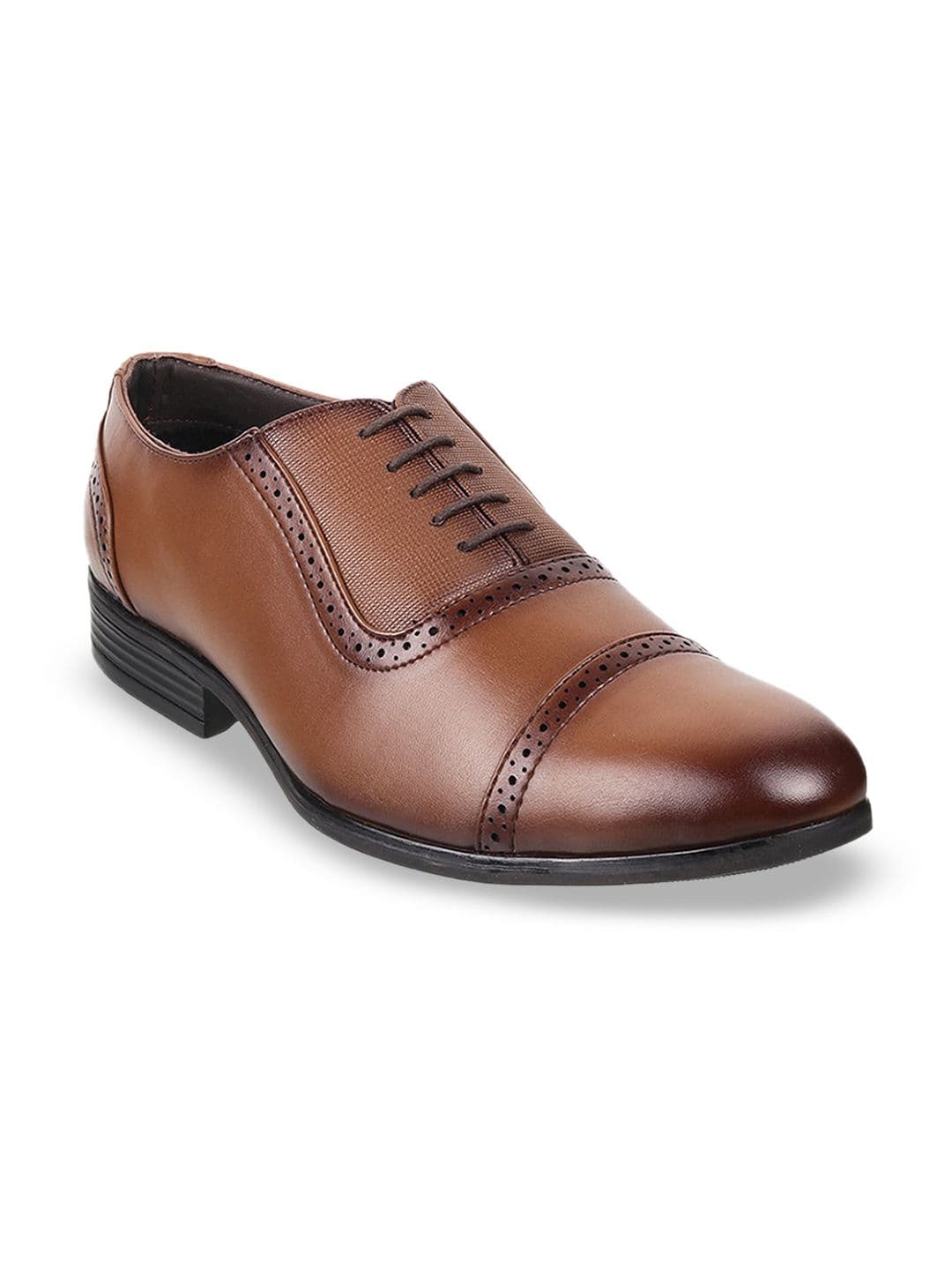 Metro Men Textured Round Toe Leather Formal Oxfords - view 1