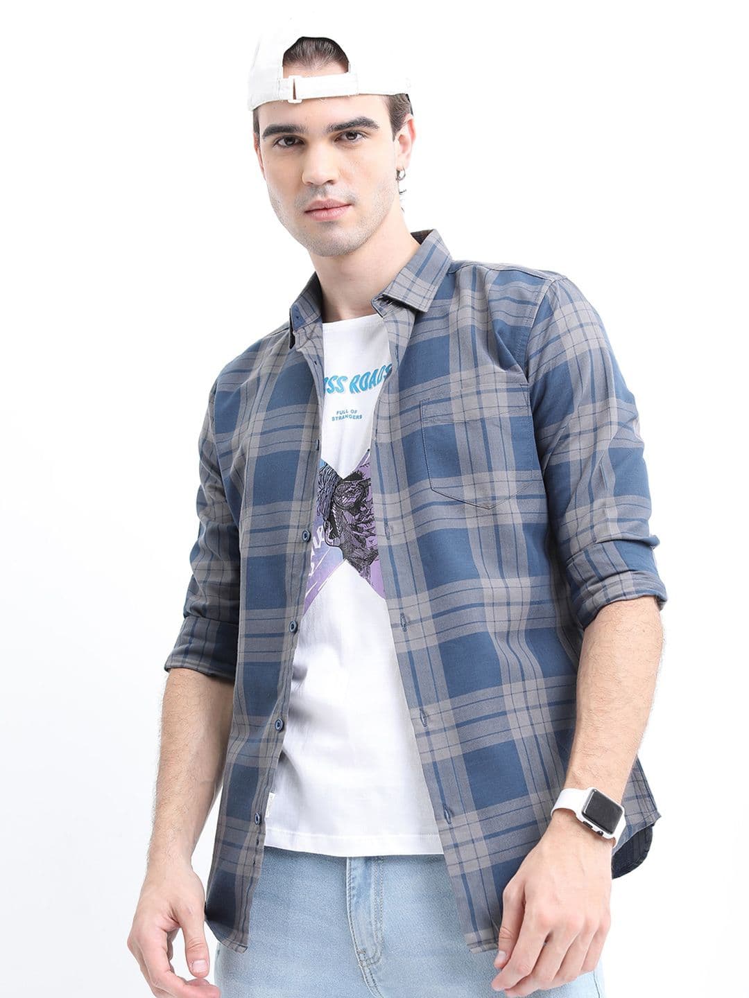 HIGHLANDER Men Checked Casual Slim Fit Shirt - view 1