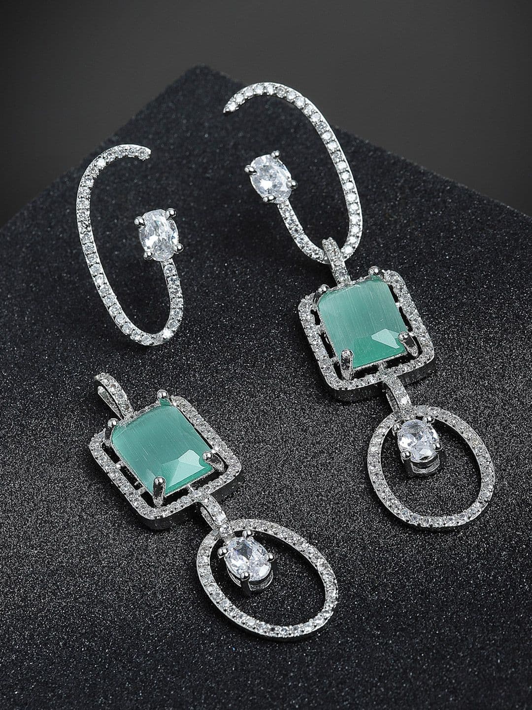 ZENEME Rhodium Plated 3 in 1 Multipurpose Earring - view 1