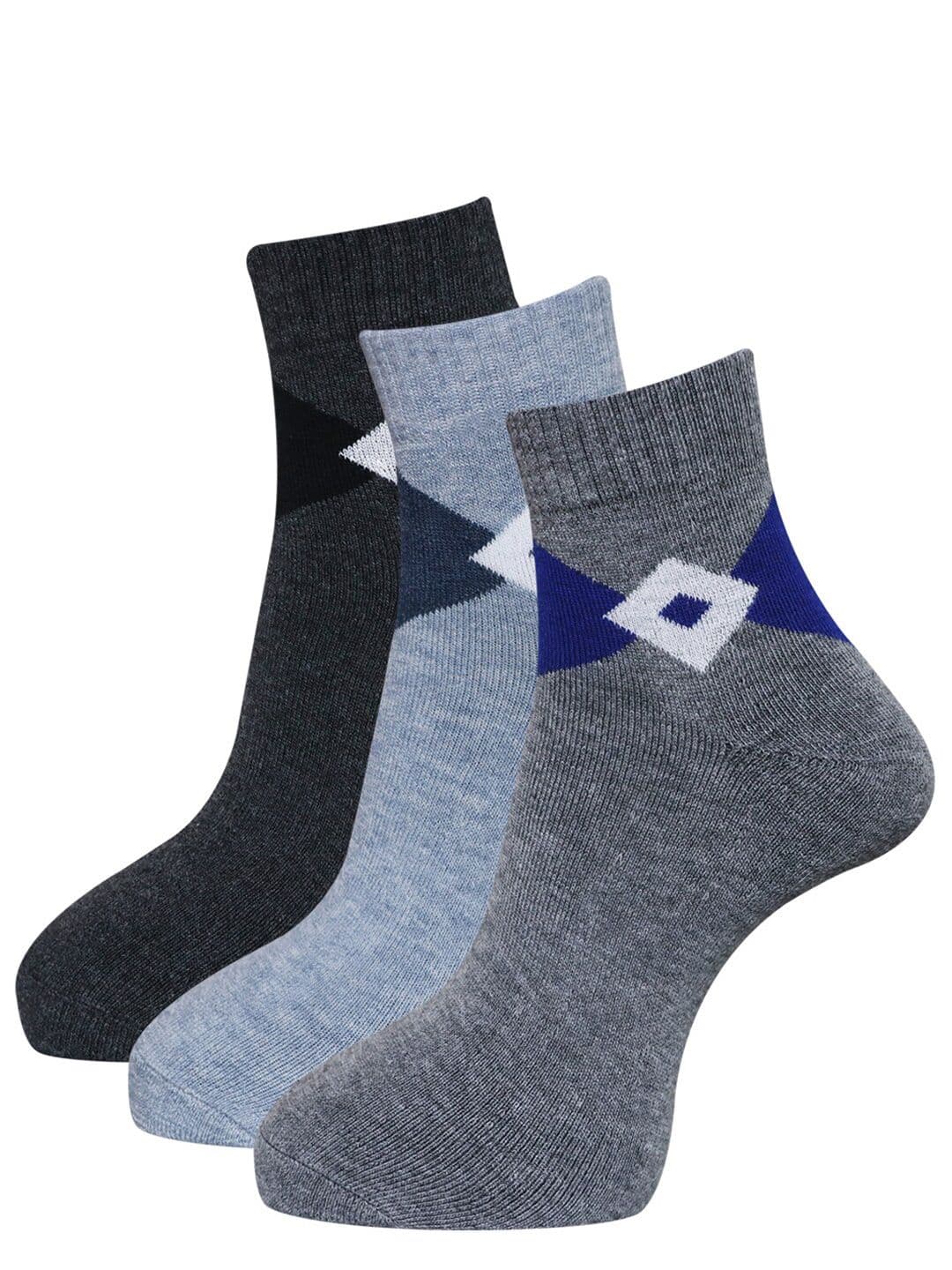 Dollar Socks Men Pack Of 3 Assorted Woolen Ankle Length Socks - view 1