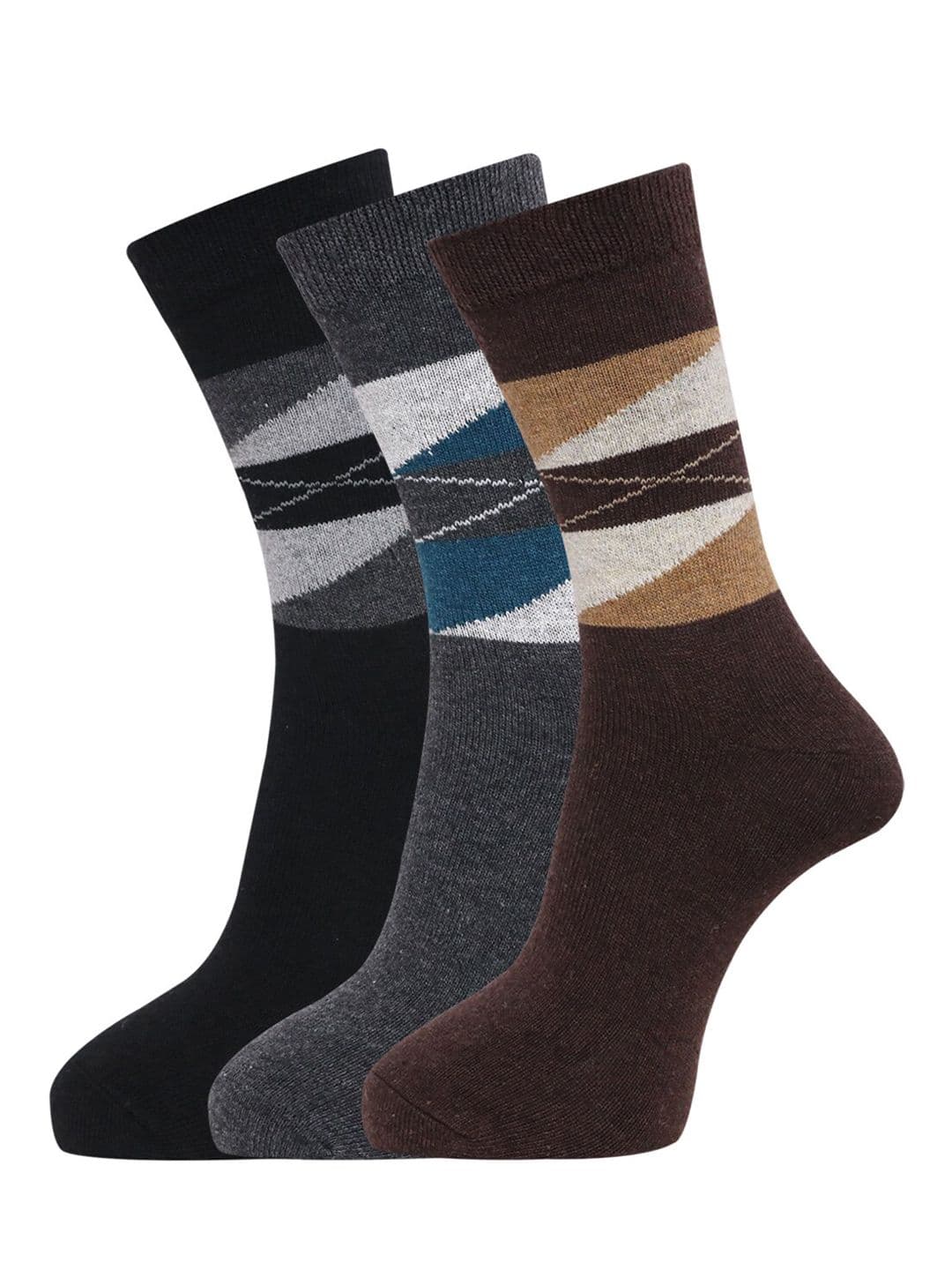 Dollar Socks Men Pack Of 3 Assorted Woolen Calf Length Socks - view 1