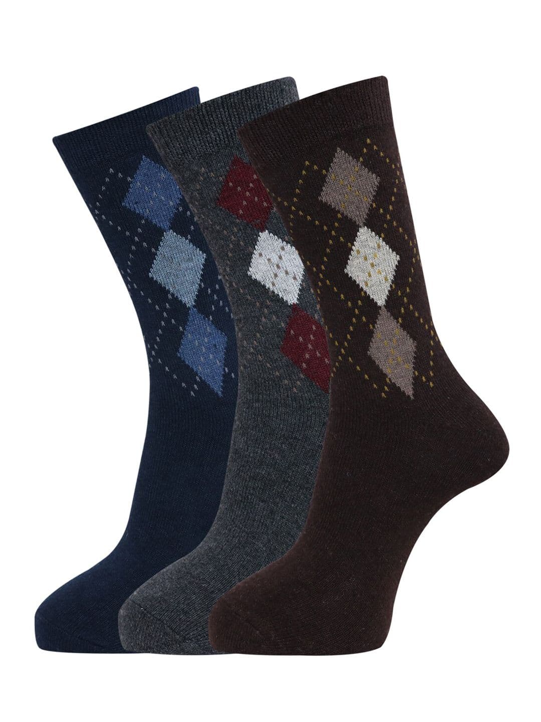 Dollar Socks Men Pack Of 3 Assorted Woolen Calf Length Socks - view 1