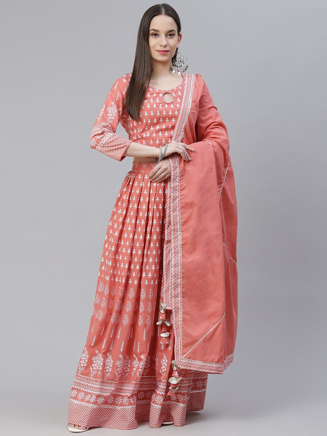 Divena Printed Ready to Wear Lehenga & Blouse With Dupatta - view 1