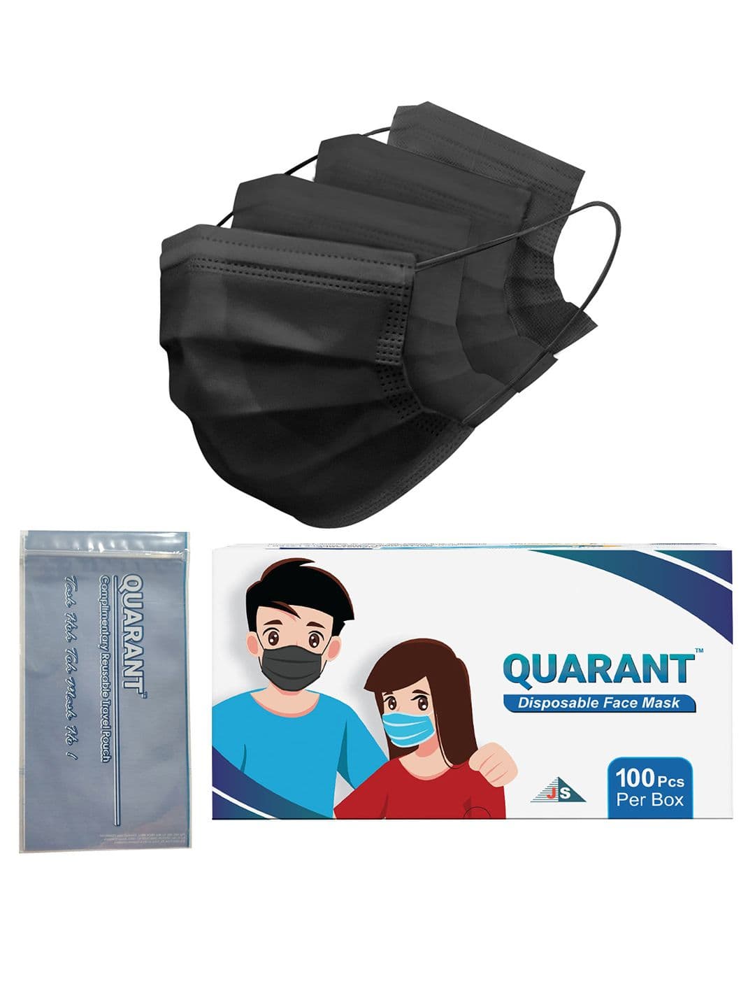 QUARANT 100-Pcs 4-Ply Outdoor Surgical Face Masks - view 1