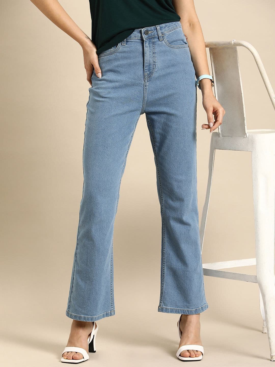 all about you Women Straight Fit High-Rise Heavy Fade Stretchable Jeans - view 1