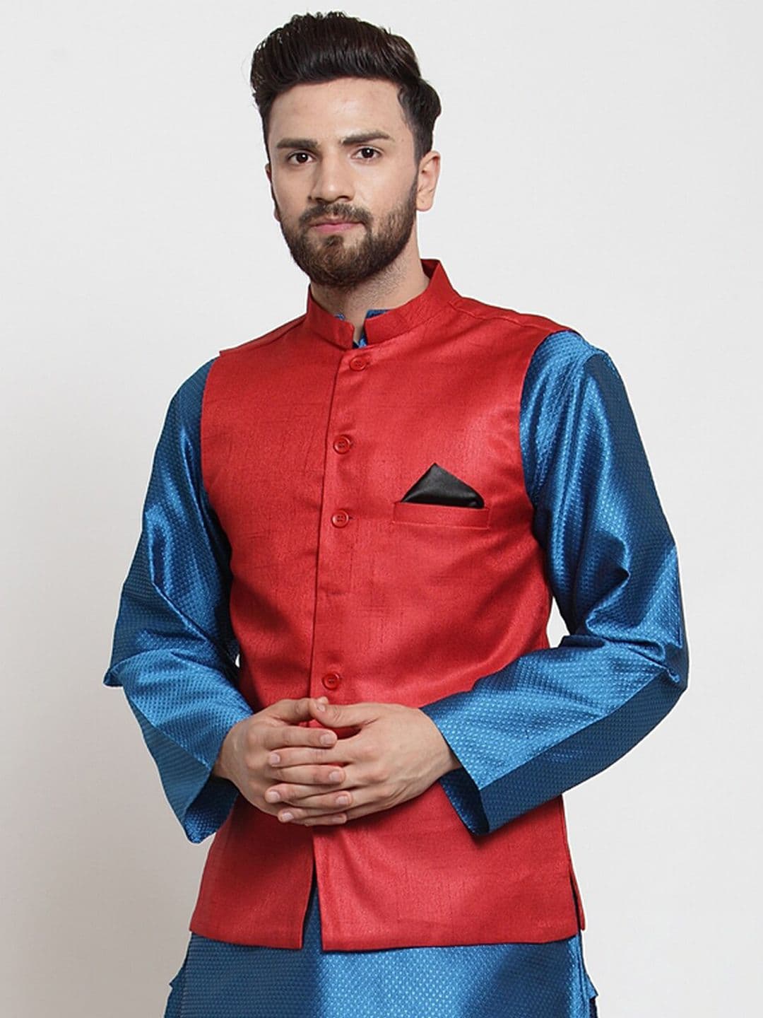 NEUDIS Men Mandarin Collar Cotton Nehru Jackets - view 1