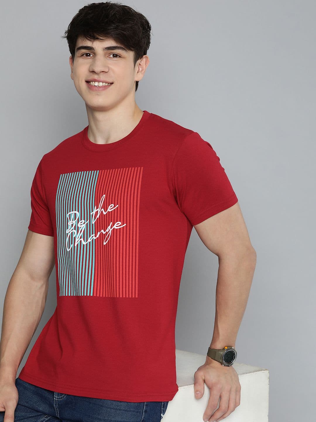 HERE&NOW Typography Printed Pure Cotton T-shirt - view 1