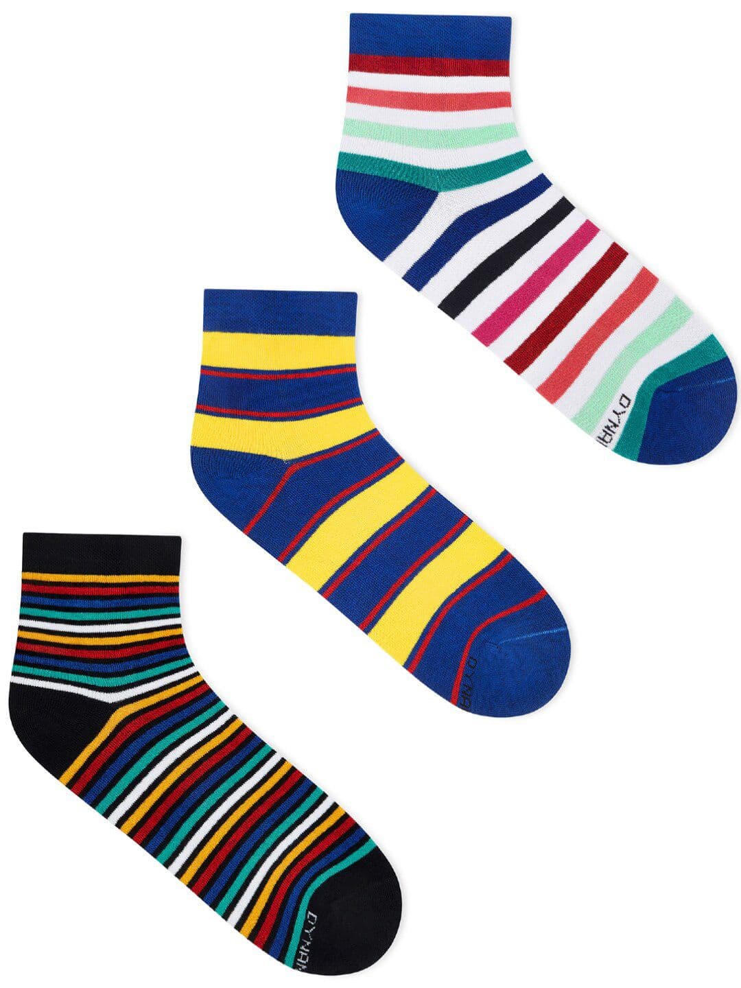 Dynamocks Pack Of 3 Striped Ankle-Length Socks - view 1