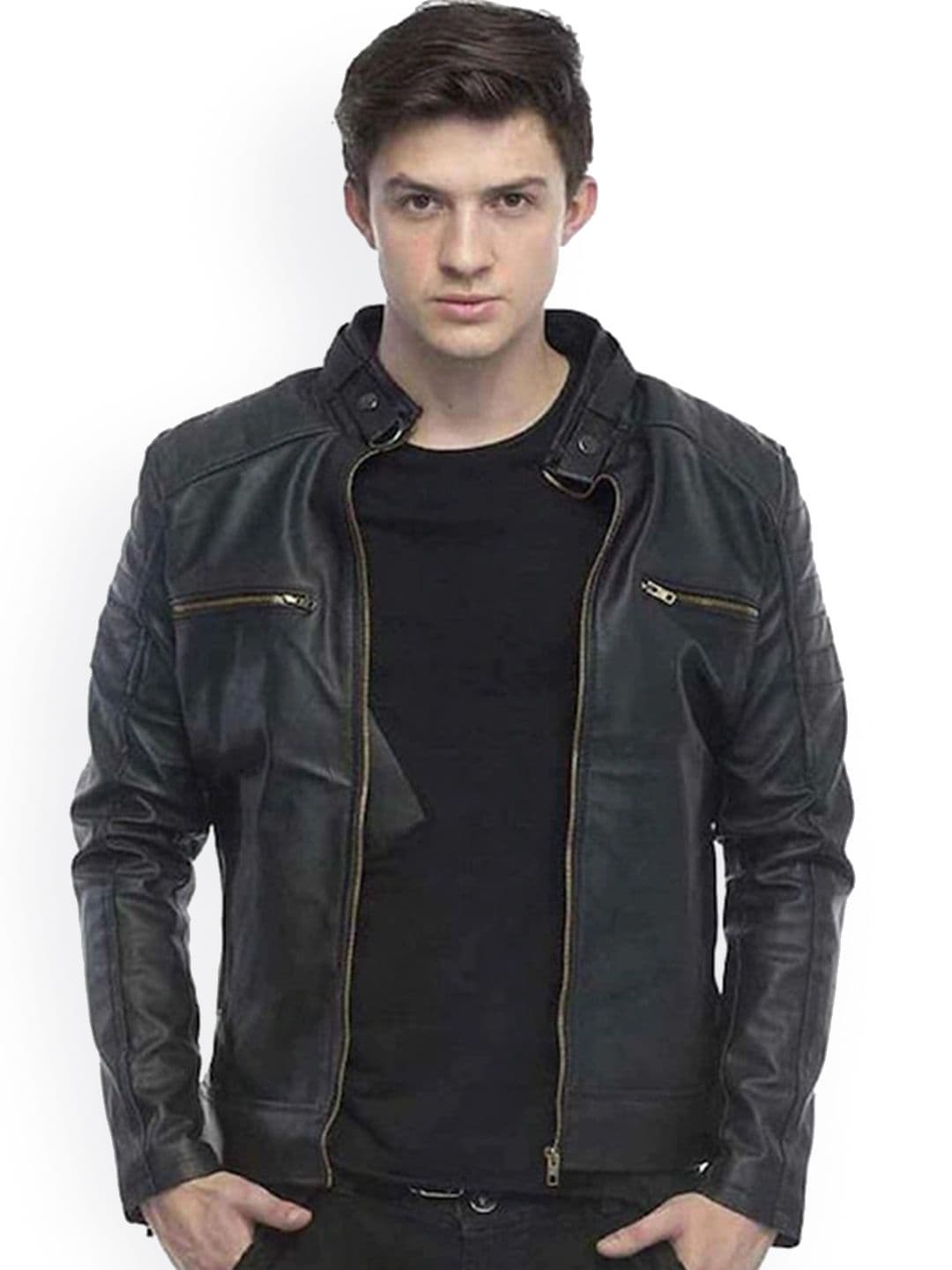 Leather Retail Men Outdoor Biker Jacket - view 1