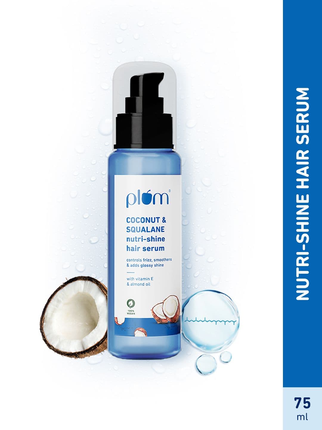Plum Coconut & Squalane Nutri-Shine Hair Serum - Controls Fizz & Adds Shine - 75ml - view 1