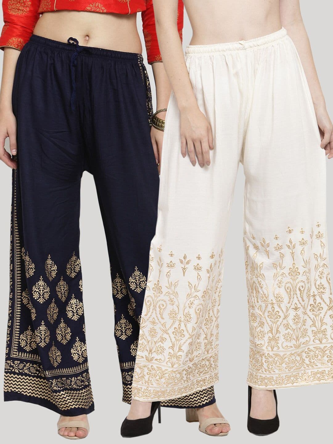 Clora Creation Women Pack of 2 Printed Palazzos - view 1