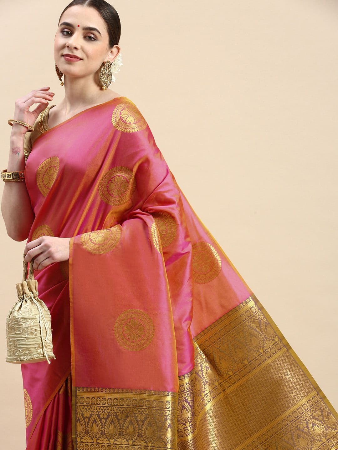 Royal Rajgharana Saree Woven Design Ethnic Motifs Zari Banarasi Saree - view 1