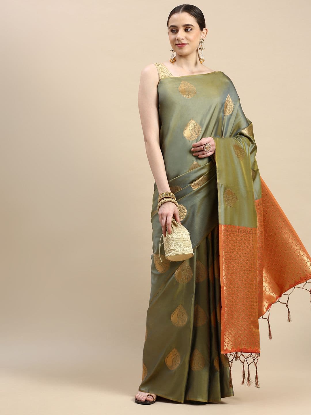 Royal Rajgharana Saree Woven Design Ethnic Motifs Zari Saree - view 1