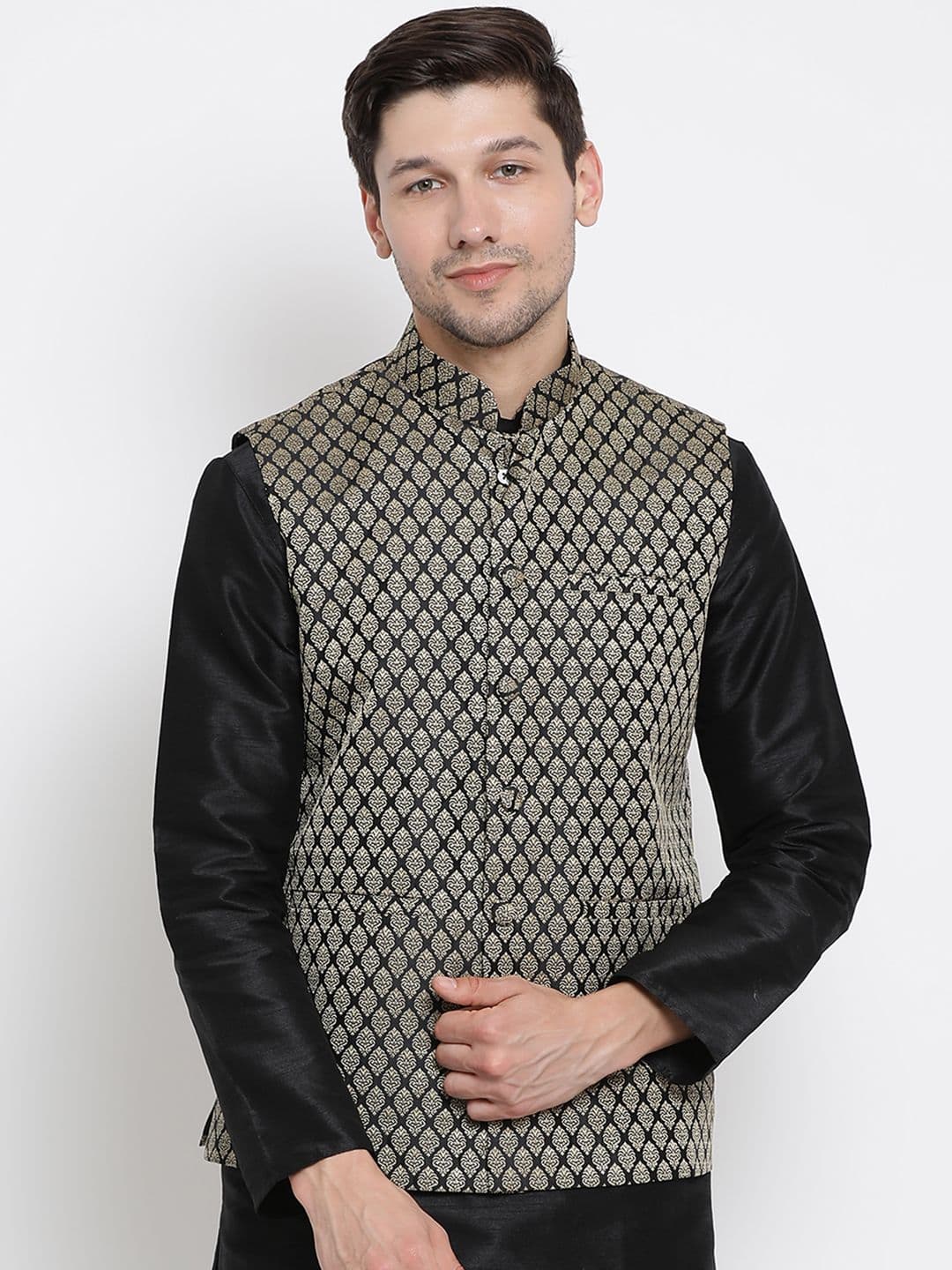 VASTRAMAY Men Woven Design Nehru Jacket - view 1