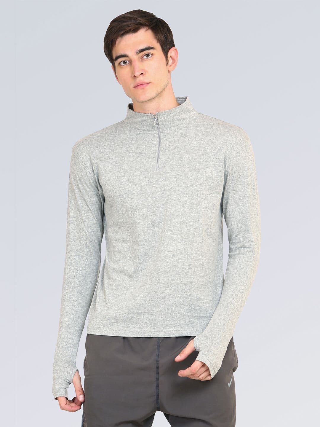 appulse Men High Neck Drop-Shoulder Sleeves Cotton T-shirt - view 1