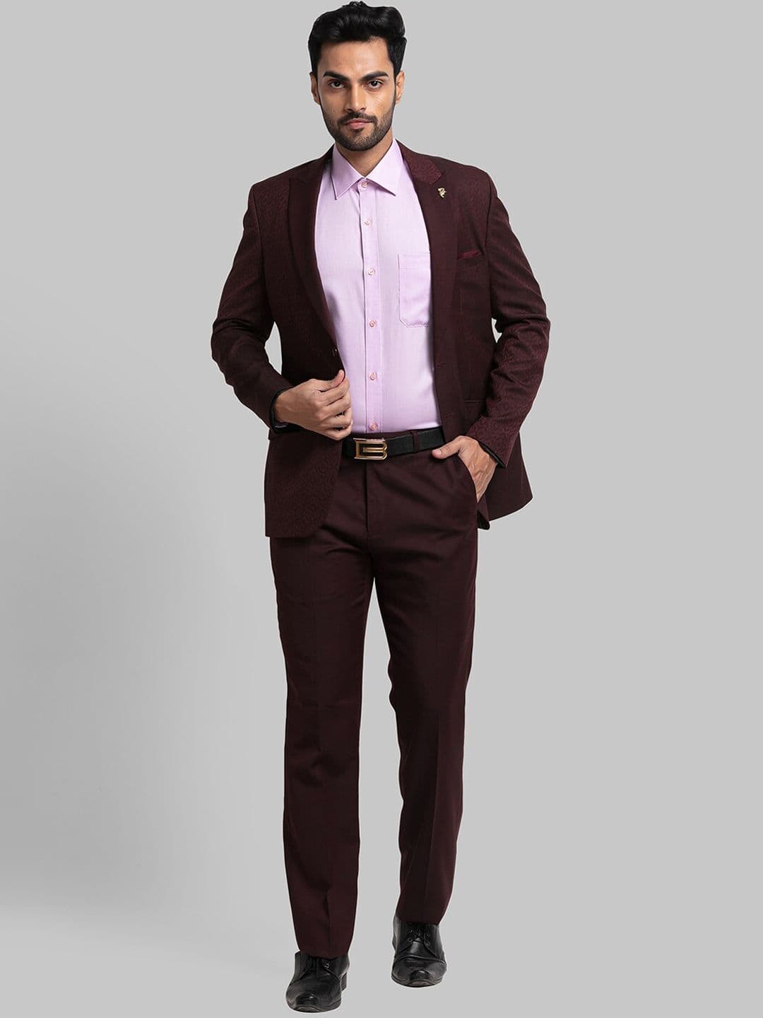 Raymond Men Self Design Single Breasted Two Piece Formal Suit - view 1
