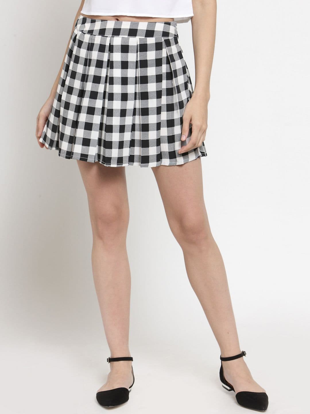 Sera Checked Mini Flared Skirts - view 1