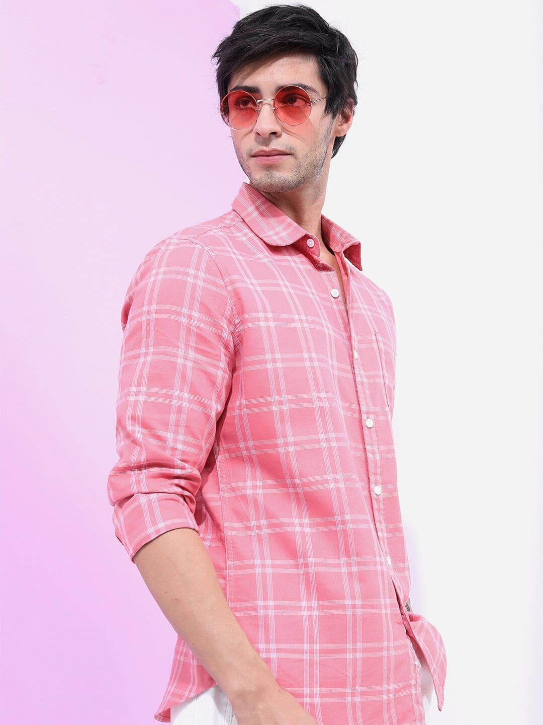 HIGHLANDER Men Checked Slim Fit Casual Shirt
