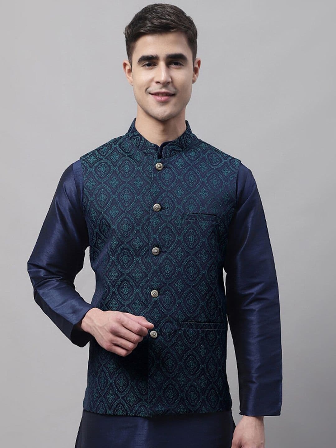 Jompers Men Woven Design Nehru Jackets - view 1