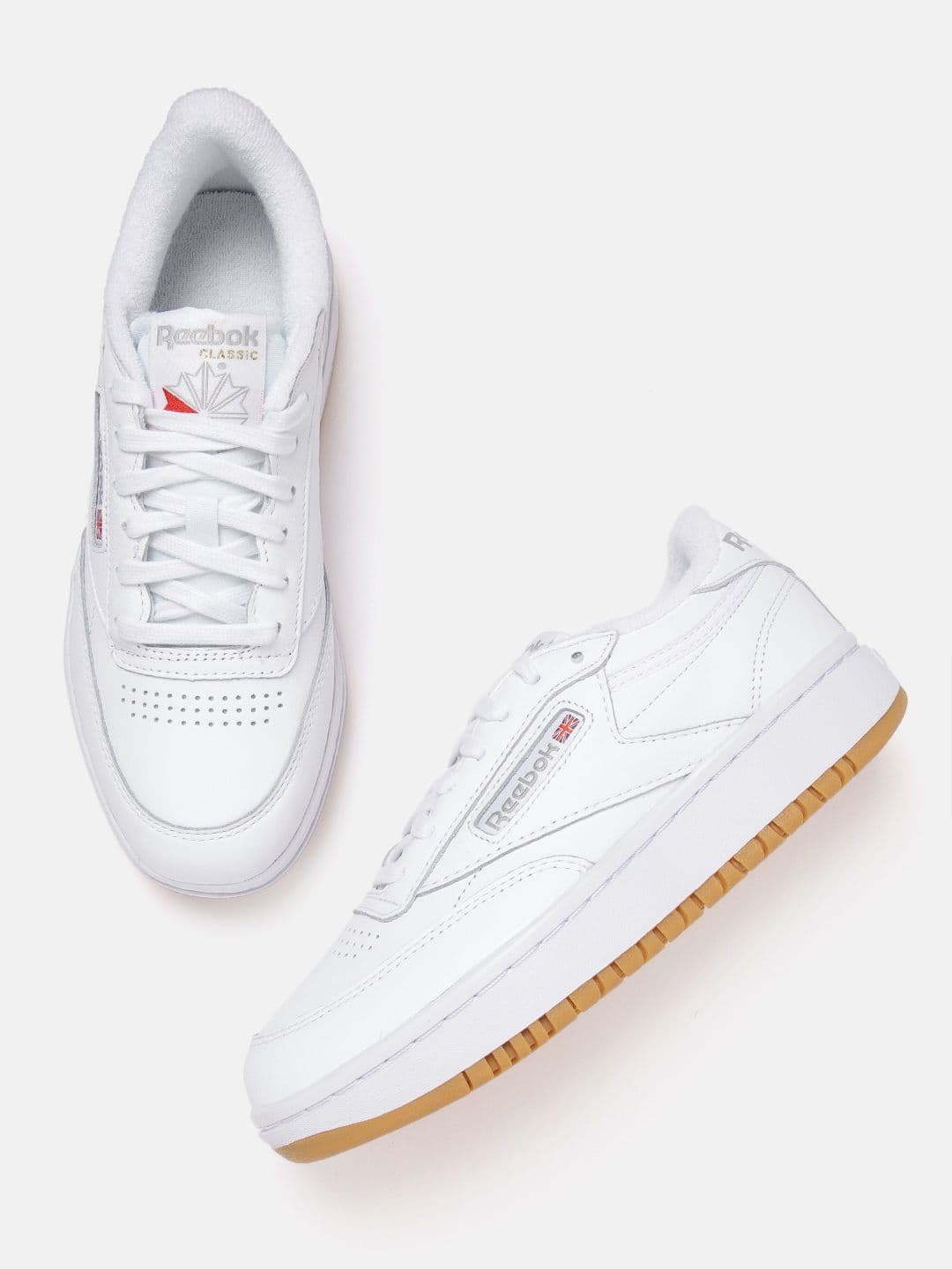 Reebok Classic Women Perforated Detail Club C Double Non-Marking Tennis Shoes - view 1