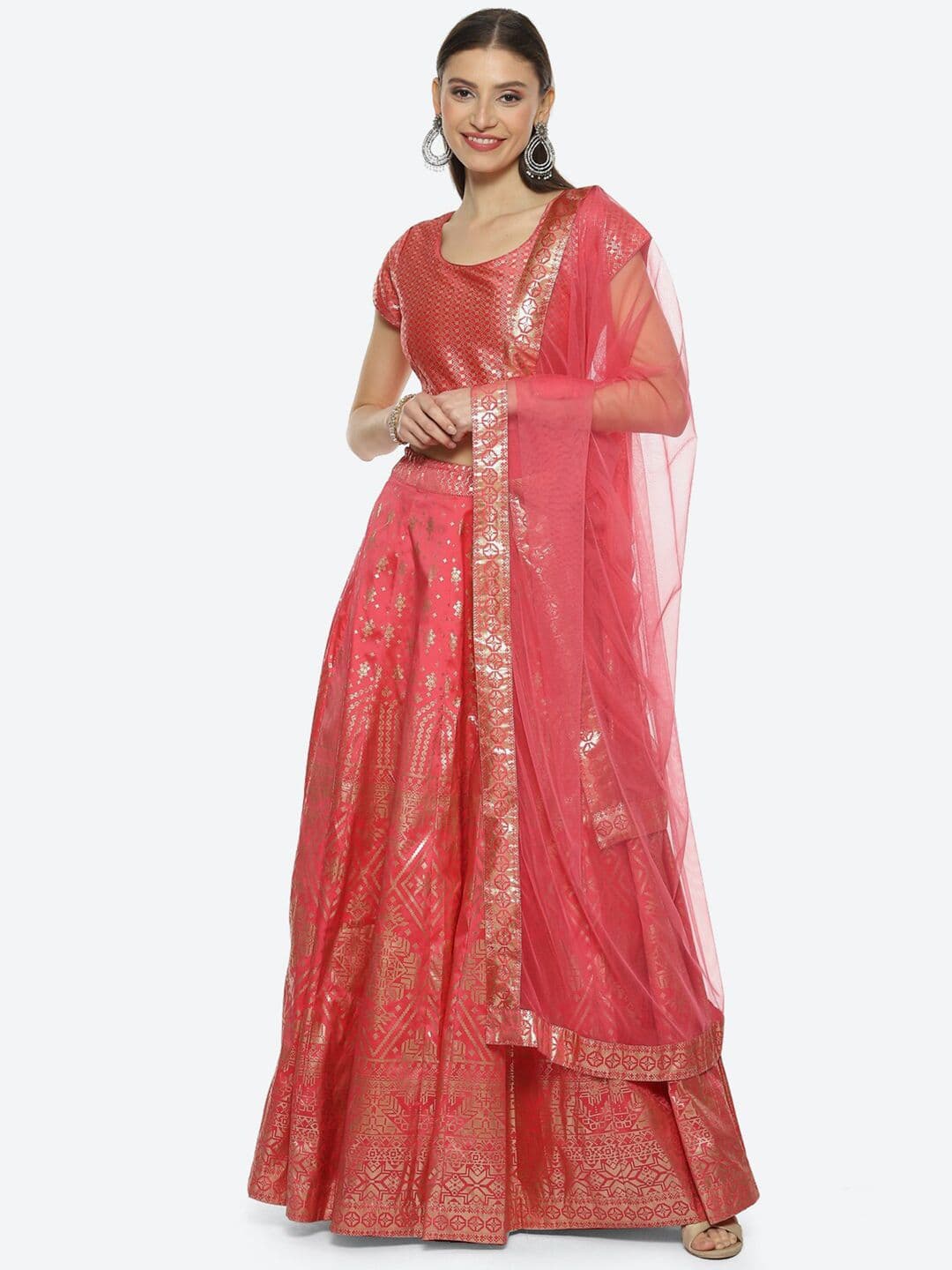Biba Printed Ready to Wear Lehenga & Blouse With Dupatta - view 1
