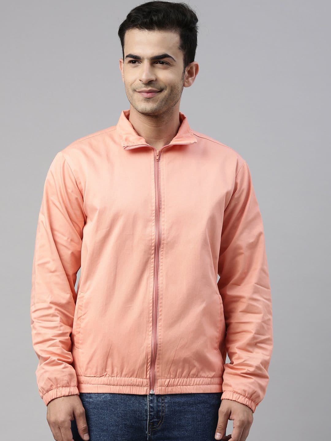 CINOCCI Men Mock Collar Cotton Bomber Jacket - view 1