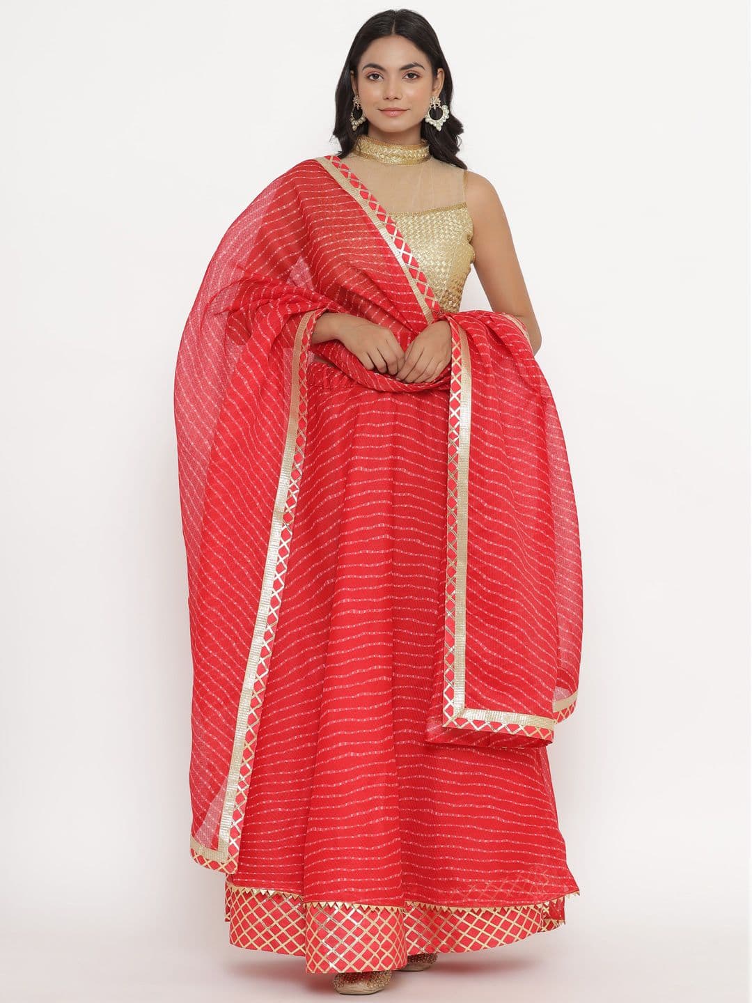 Kesarya Printed Ready to Wear Lehenga & Unstitched Blouse With Dupatta - view 1